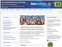 Tablet Screenshot of mclarendistricts.sa.lions.org.au