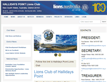 Tablet Screenshot of hallidayspoint.nsw.lions.org.au
